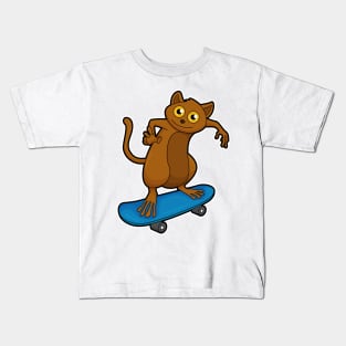 Tarsier as Skater with Skateboard Kids T-Shirt